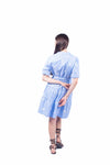 Abito Chemisier a Righe Celeste donna Miss love - 3