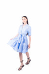 Abito Chemisier a Righe Celeste donna Miss love - 5