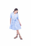 Abito Chemisier a Righe Celeste donna Miss love - 6