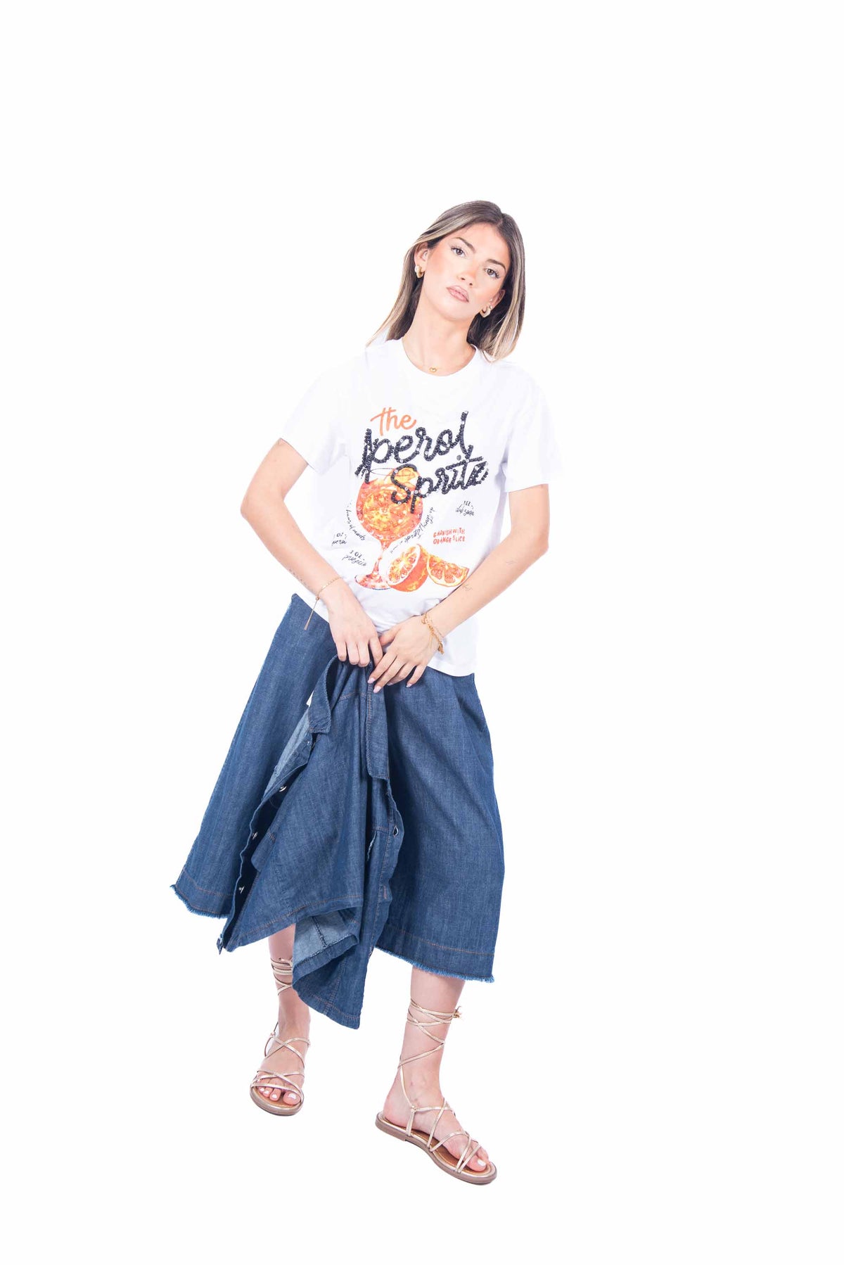 T-shirt Grafica Cocktail con Applicazioni donna Miss love - 3