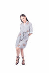 Abito Stampato a Righe Panna/Blu donna Miss love - 2