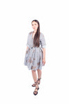 Abito Stampato a Righe Panna/Blu donna Miss love - 5