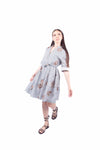 Abito Stampato a Righe Panna/Blu donna Miss love - 6