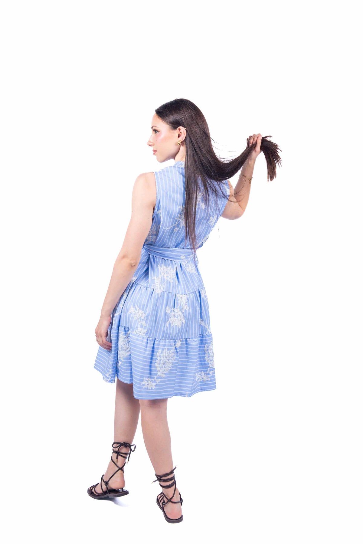 Abito Chemisier Smanicato a Righe donna Miss love - 4