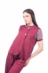 Gilet Asimmetrico Bordeaux donna Miss love - 2