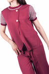 Gilet Asimmetrico Bordeaux donna Miss love - 1