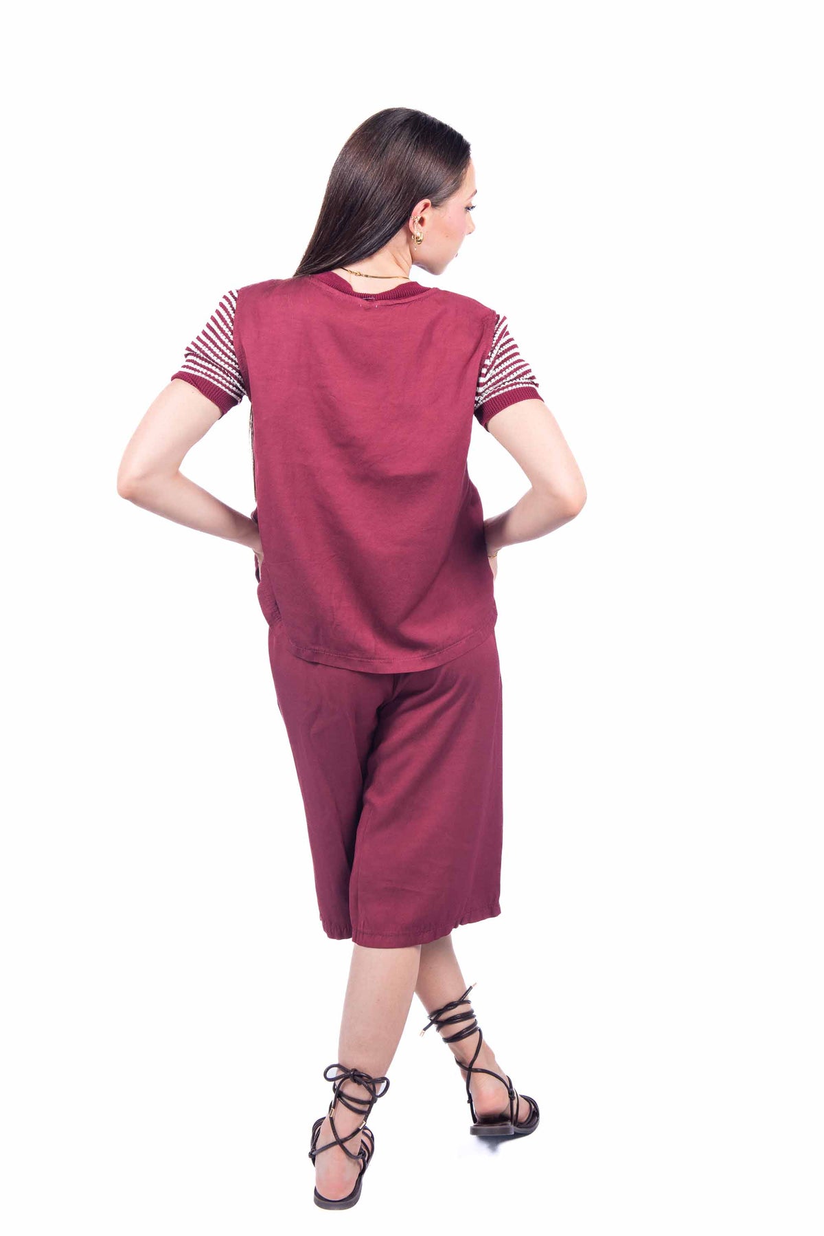 Gilet Asimmetrico Bordeaux donna Miss love - 3