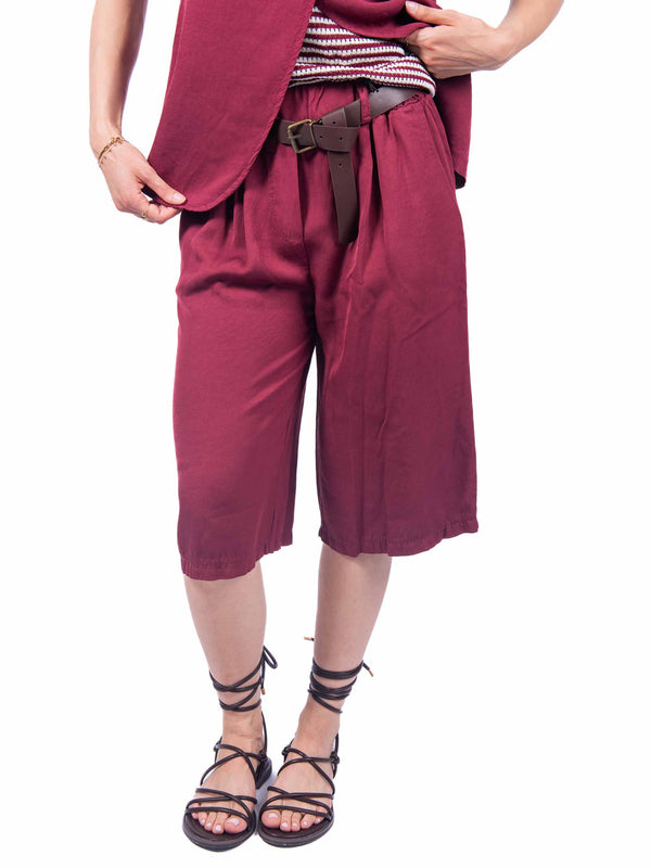Bermuda con Cintura Bordeaux da donna Miss love