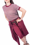 T-shirt in Maglia a Righe Bianco/Bordeaux donna Miss love - 2