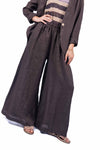 Pantaloni in Lino Cioccolato donna Miss love - 1