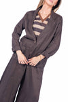 Blazer in Lino Cioccolato donna Miss love - 1