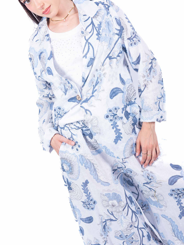 Blazer in Lino Floreale da donna Miss love