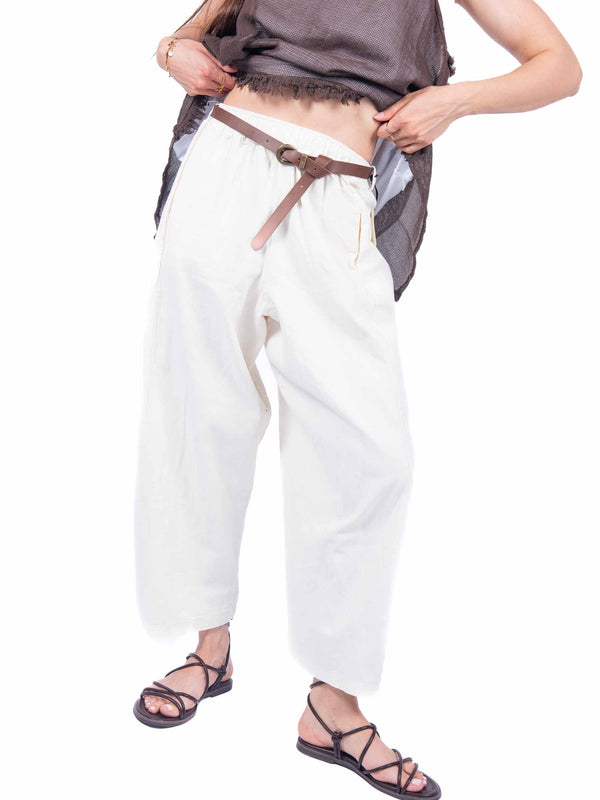 Pantaloni Cropped con Cintura Panna da donna Miss love