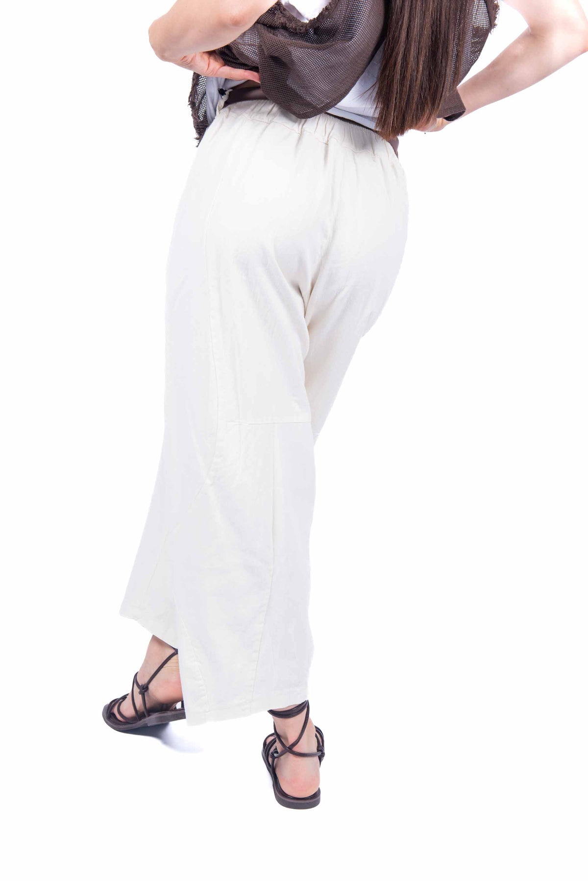 Pantaloni Cropped con Cintura Panna donna Miss love - 3