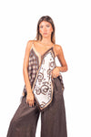 Top Stampato Effetto Seta Asimmetrico donna Miss love - 3