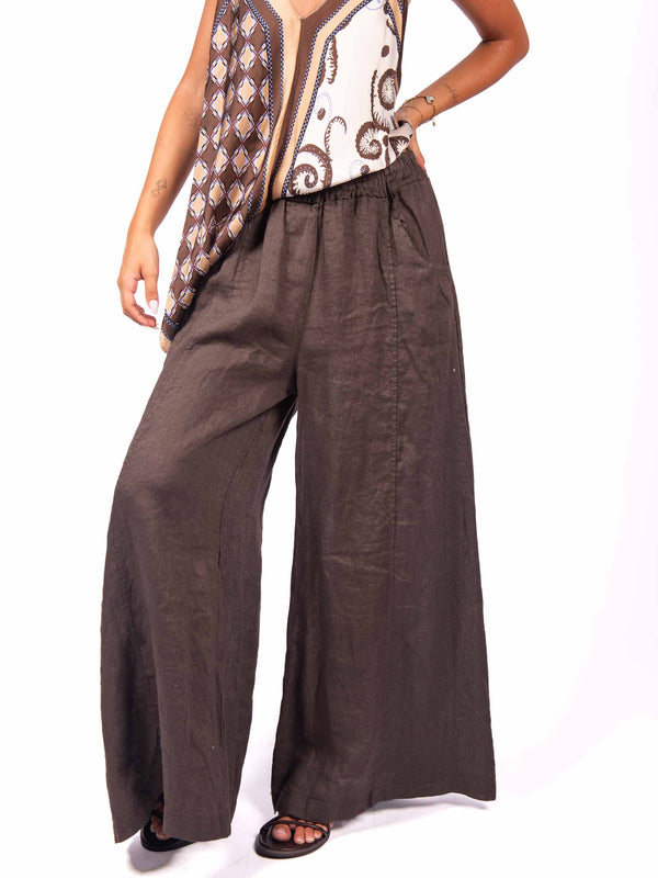 Pantaloni Palazzo in Lino da donna Miss love