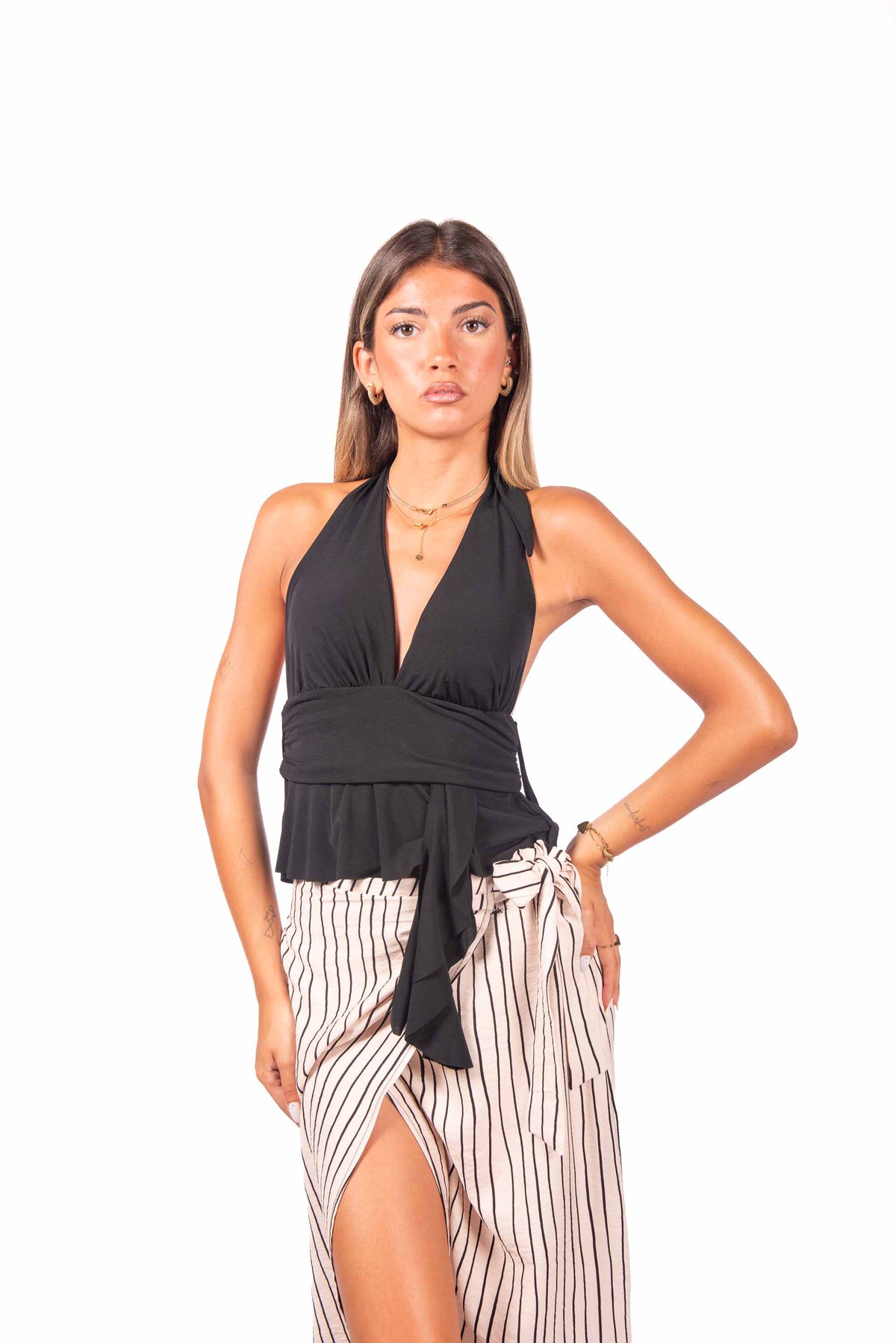 Top Halter Drappeggiato donna Miss love - 2
