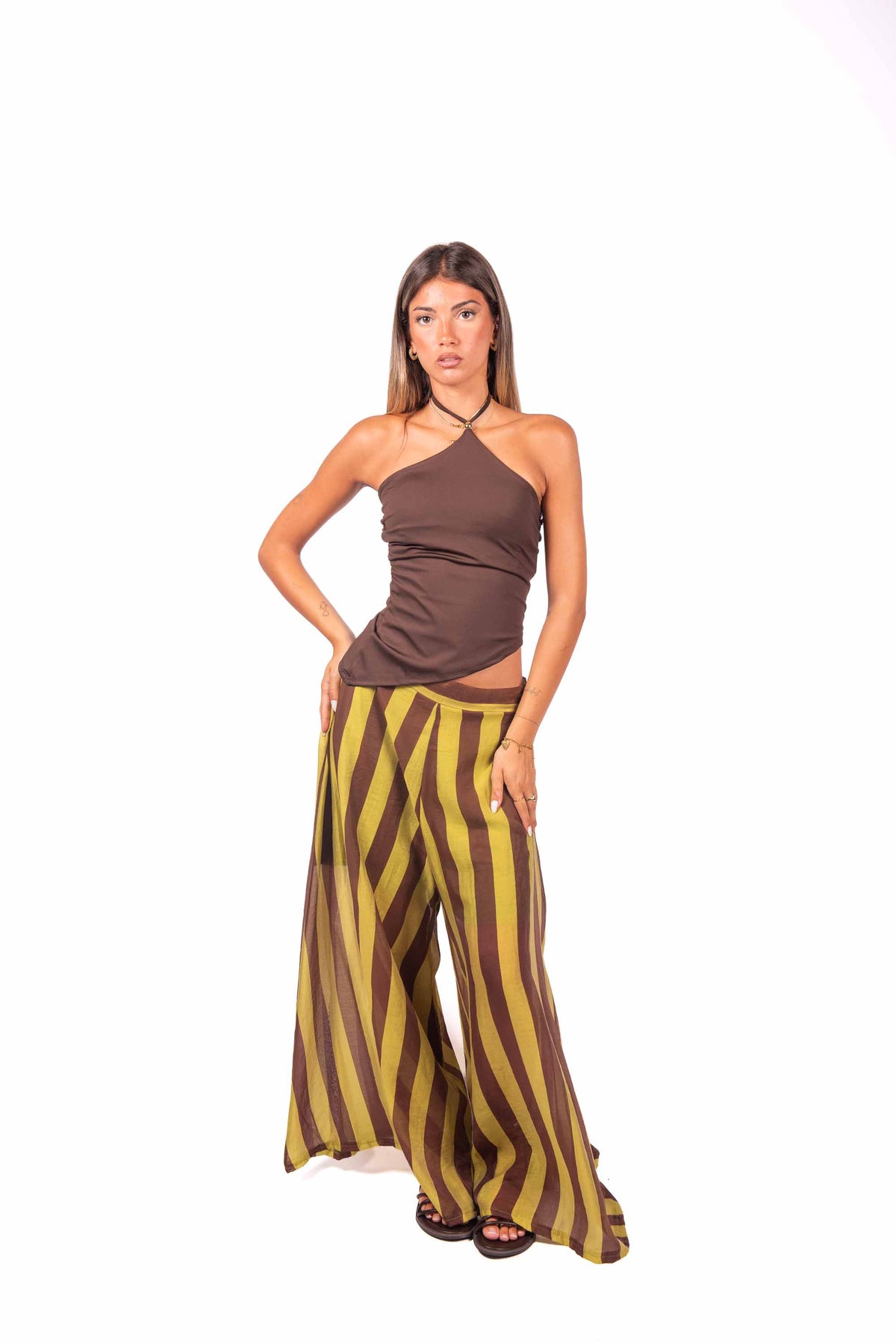Top Halter Fluido con Drappeggi donna Miss love - 2