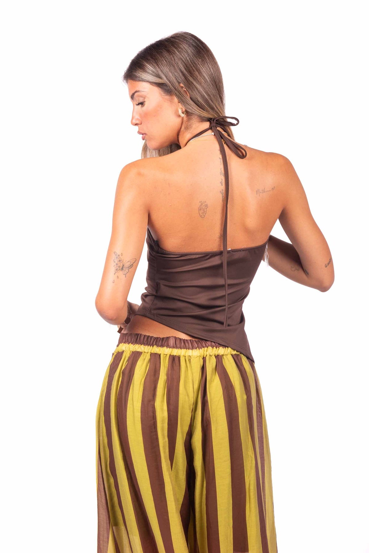 Top Halter Fluido con Drappeggi donna Miss love - 5