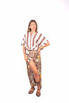 Camicia in Lino a Righe Panna/Moro donna Miss love - 1