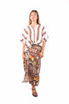 Camicia in Lino a Righe Panna/Moro donna Miss love - 4