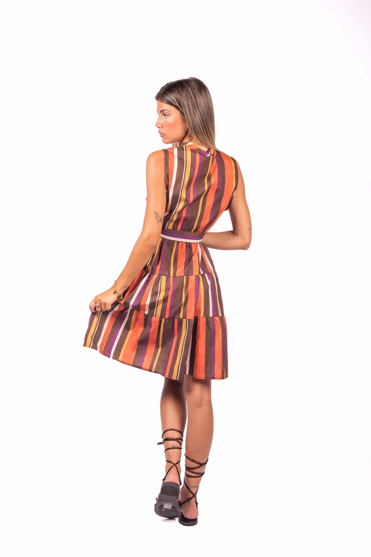Abito Smanicato Chemisier a Righe donna Miss love - 2