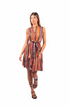 Abito Smanicato Chemisier a Righe donna Miss love - 5