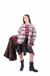 Camicia Check Beige/Bordeaux donna Miss love - 6