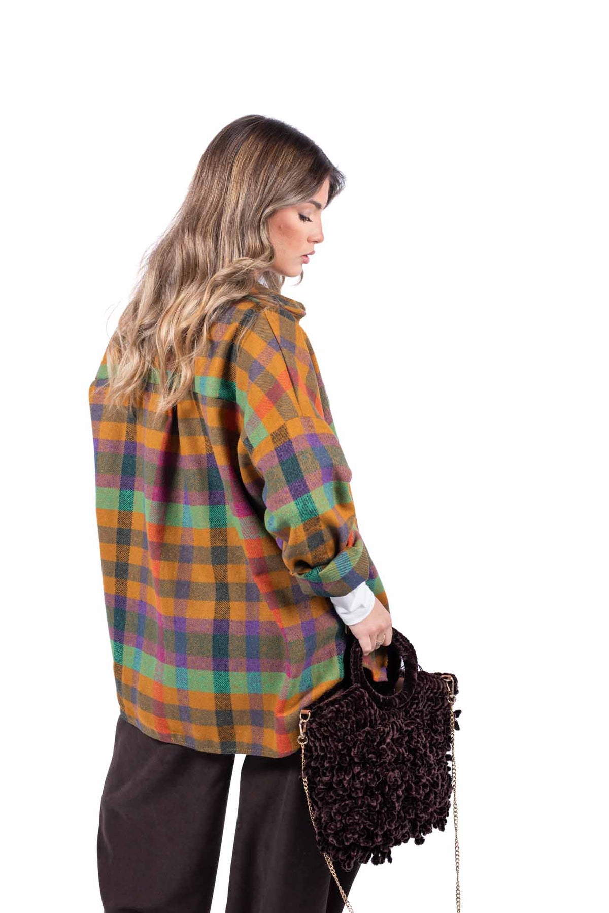 Camicia Oversize Check Multicolor donna Miss love - 5