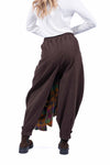 Pantaloni a Cavallo Basso con Vita Elasticizzata Cioccolato donna Miss love - 3