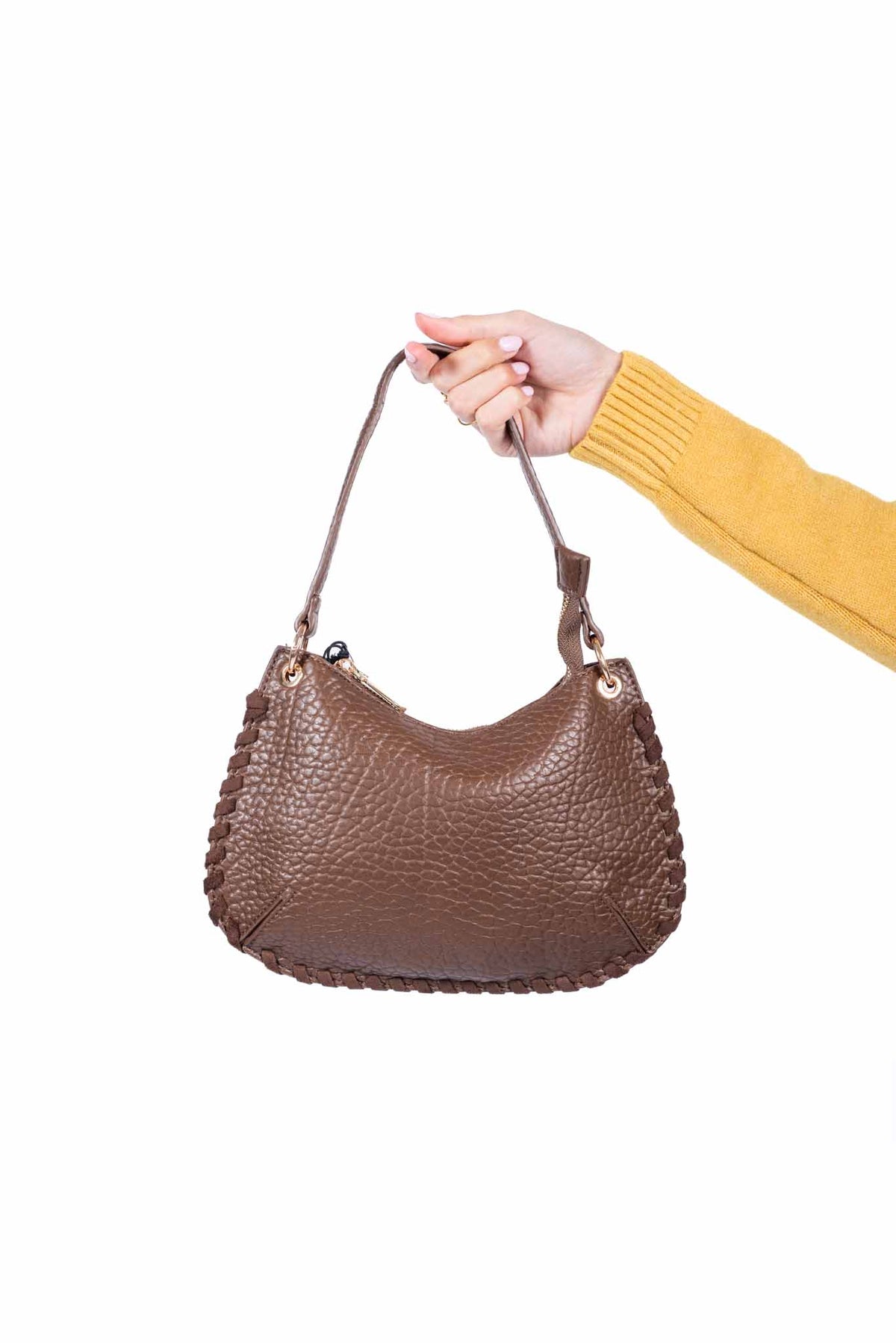 Borsa a Spalla in Ecopelle Crinkle Cioccolato donna Miss love - 1