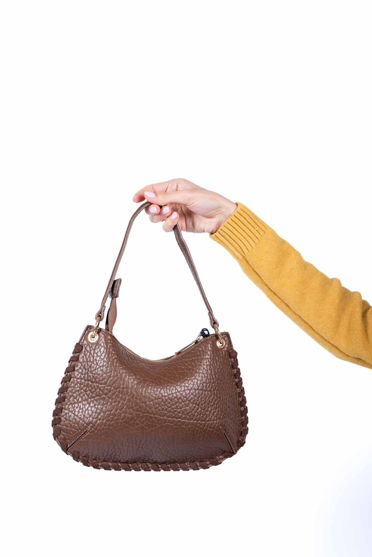 Borsa a Spalla in Ecopelle Crinkle Cioccolato donna Miss love - 4