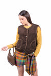 Gilet In Ecopelliccia Riccia Marrone donna Miss love - 1