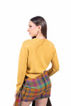 Maglia Pullover Girocollo Senape donna Miss love - 4
