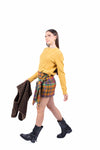 Minigonna a Quadri con Maxi Fiocco donna Miss love - 4