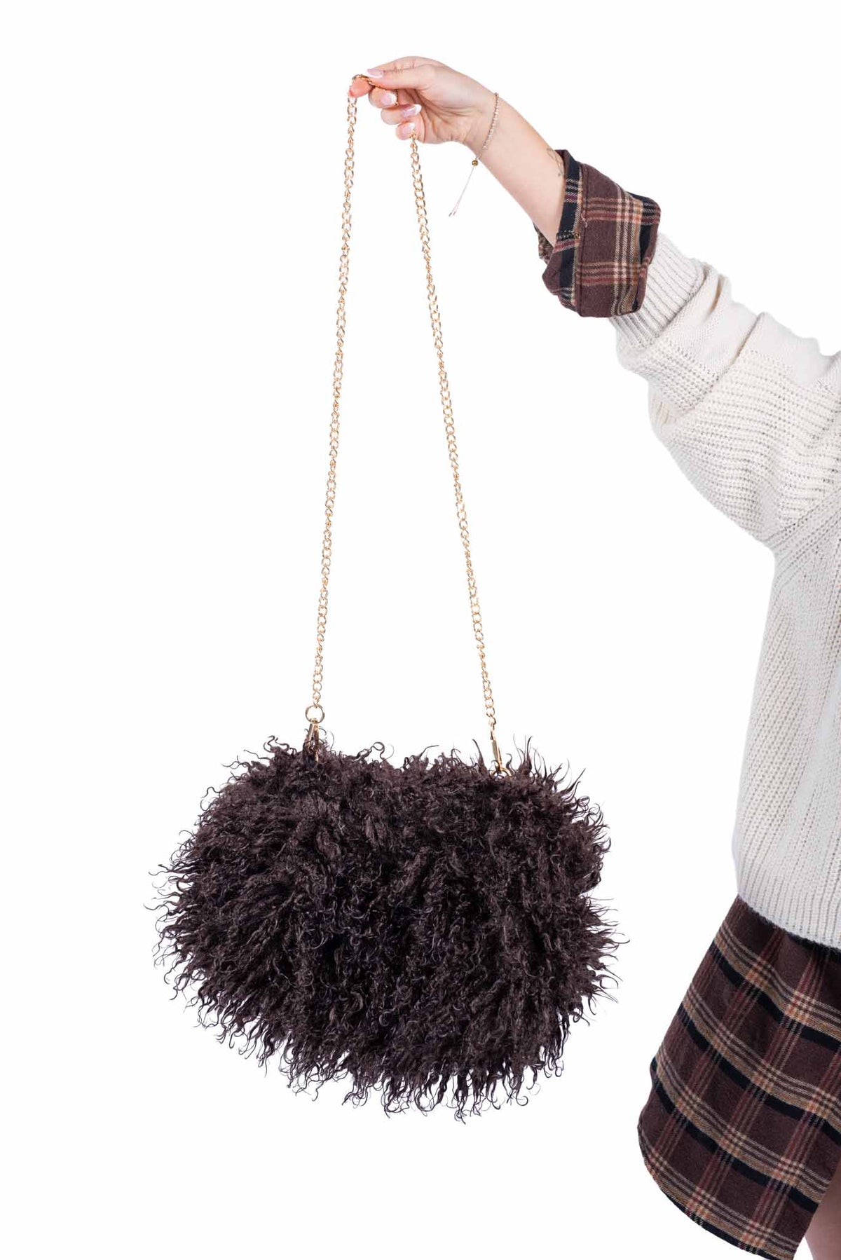 Borsa a Tracolla in Ecopelliccia Marrone donna Miss love - 2