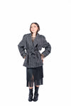 Cappotto Doppiopetto in Panno Chevron con Cintura donna Miss love - 4
