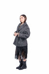 Cappotto Doppiopetto in Panno Chevron con Cintura donna Miss love - 5