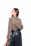 Blusa in Chiffon Animalier con Volants e Maniche a Campana donna Miss love - 2
