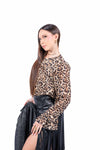 Blusa in Chiffon Animalier con Volants e Maniche a Campana donna Miss love - 3