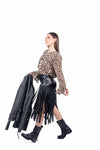 Blusa in Chiffon Animalier con Volants e Maniche a Campana donna Miss love - 4