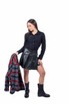 Gonna Pantalone in Ecopelle Nera donna Miss love - 6