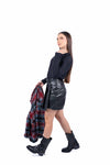 Gonna Pantalone in Ecopelle Nera donna Miss love - 4
