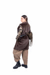 Pelliccia Smanicata Marrone con Cintura donna Miss love - 2