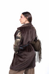 Pelliccia Smanicata Marrone con Cintura donna Miss love - 4