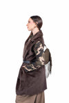 Pelliccia Smanicata Marrone con Cintura donna Miss love - 5