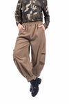 Pantaloni a Cavallo Basso con Vita Elasticizzata Cammello donna Miss love - 1