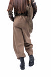 Pantaloni a Cavallo Basso con Vita Elasticizzata Cammello donna Miss love - 3