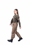Pantaloni a Cavallo Basso con Vita Elasticizzata Cammello donna Miss love - 2