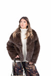 Giacca Corta Ecopelliccia Marrone donna Miss love - 1